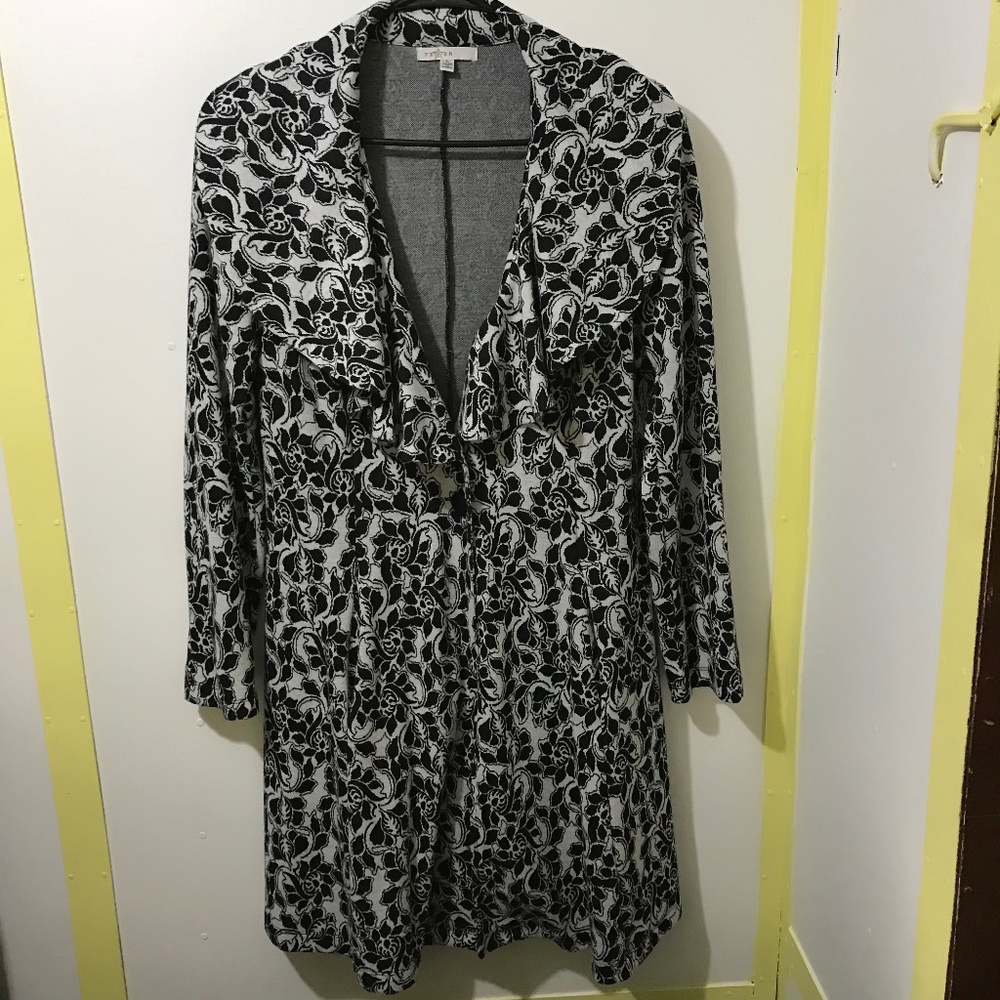 Fever Floral Ruffle Neck Button Jacket